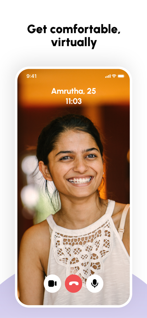Video call interface on the Neetho dating app showing a smiling Telugu woman