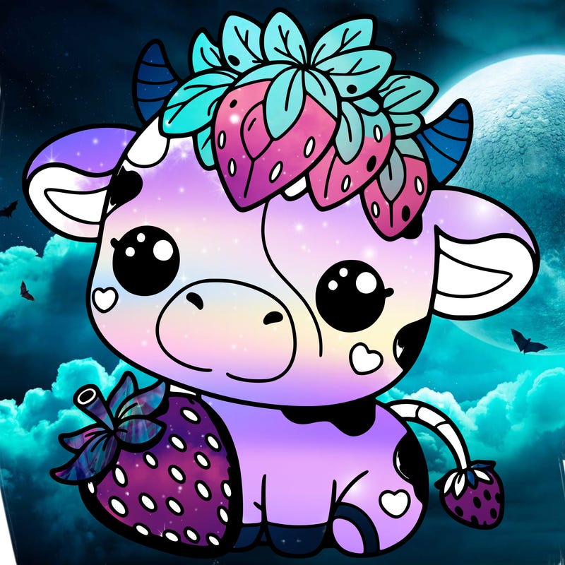 cute strawberry cow