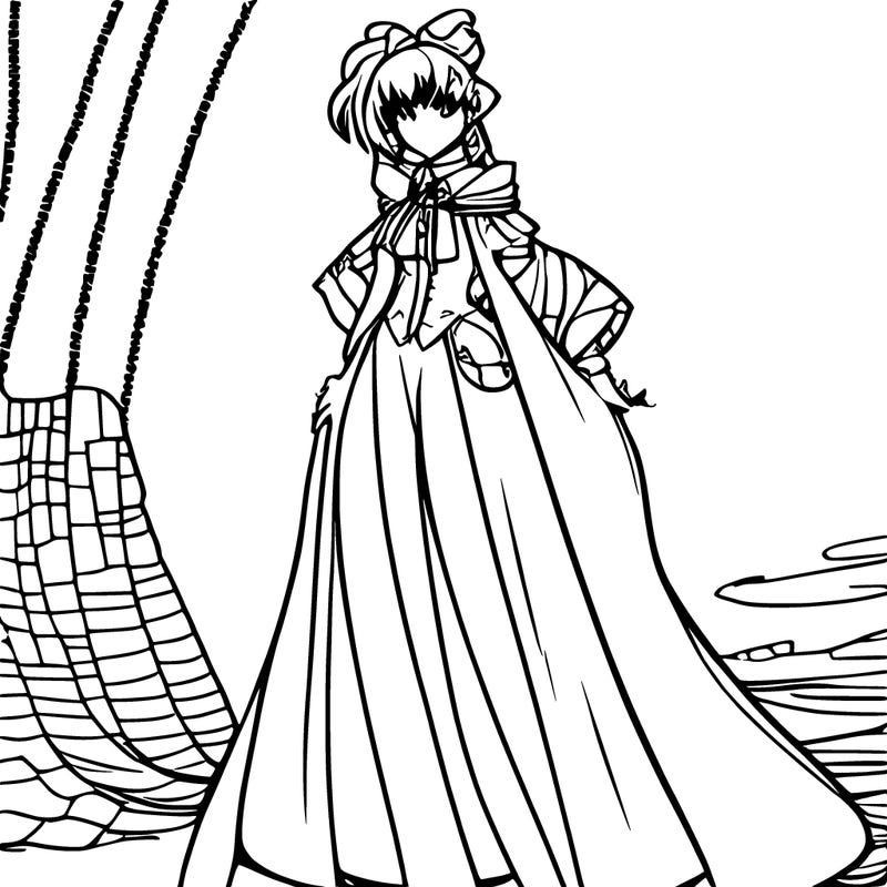 manga character in fancy dress