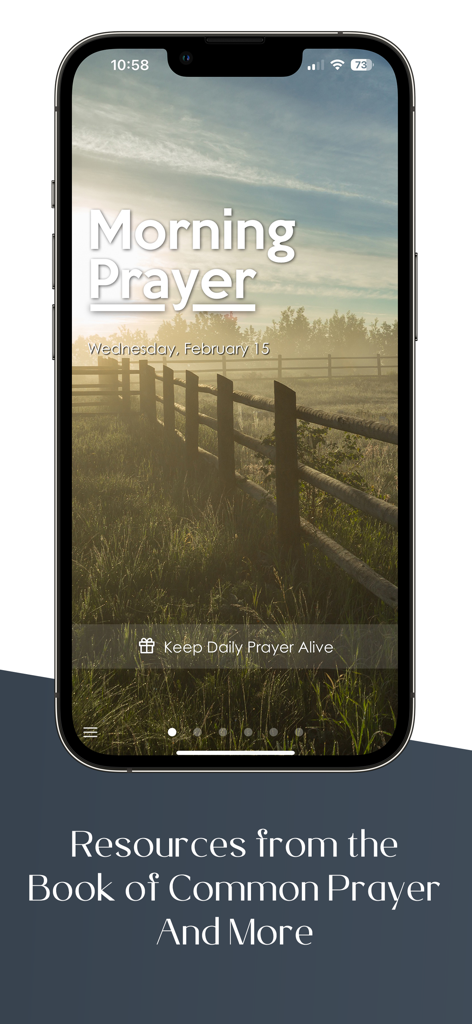 Daily Prayer App - Morning prayer screen of the Daily Prayer App on an iPhone