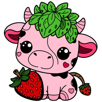 cute strawberry cow