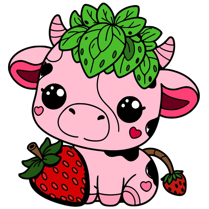 cute strawberry cow