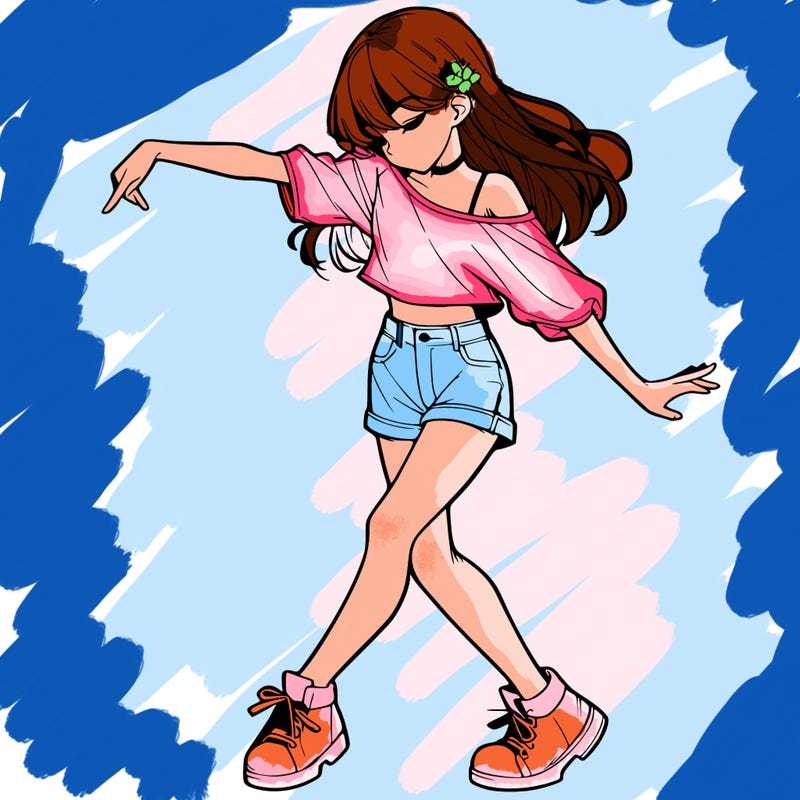 realistic girl danceing