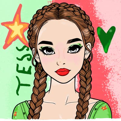 realistic girl with braids