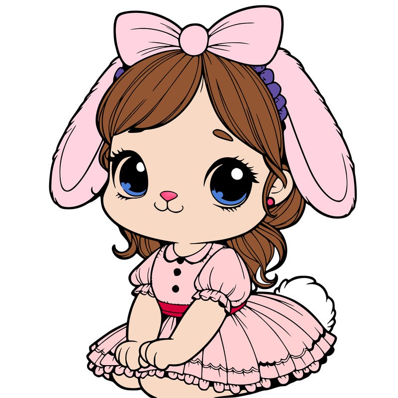 cute easter bunny girl realistic