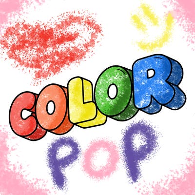 a sign that says color in bubble writing