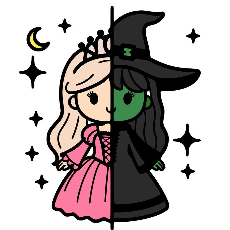 split princess and witch