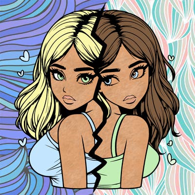 realistic girl split