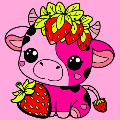 cute strawberry cow