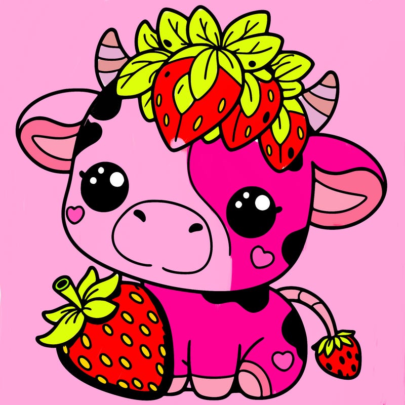 cute strawberry cow