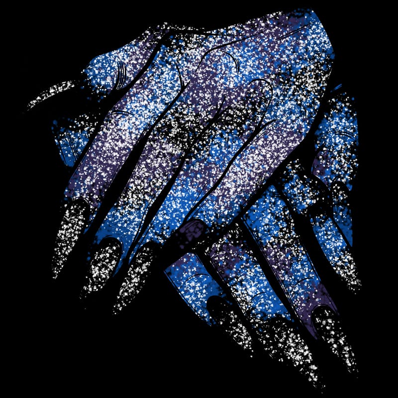 realistic hands with long nails