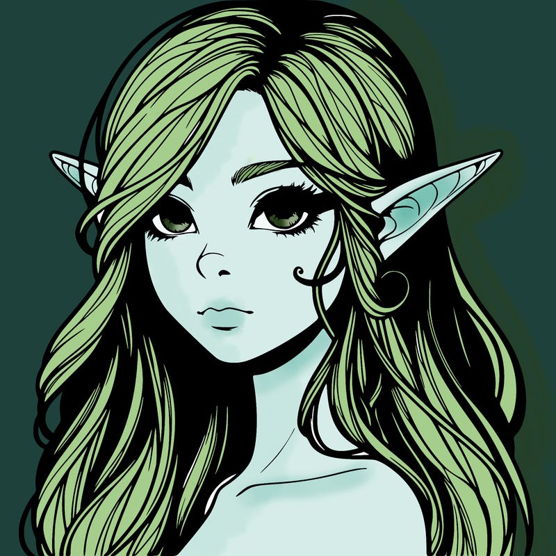 elf girl realistic dark fantasy