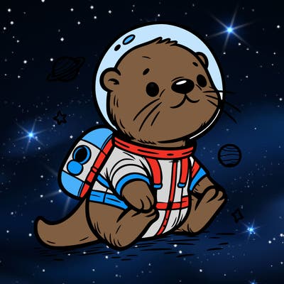 otter in a space suit