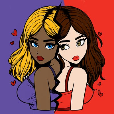 realistic girl split