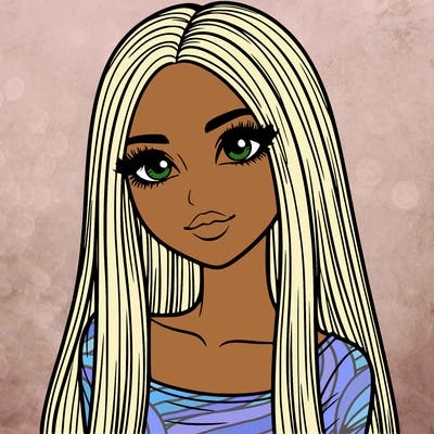 realistic girl with straight and long hair