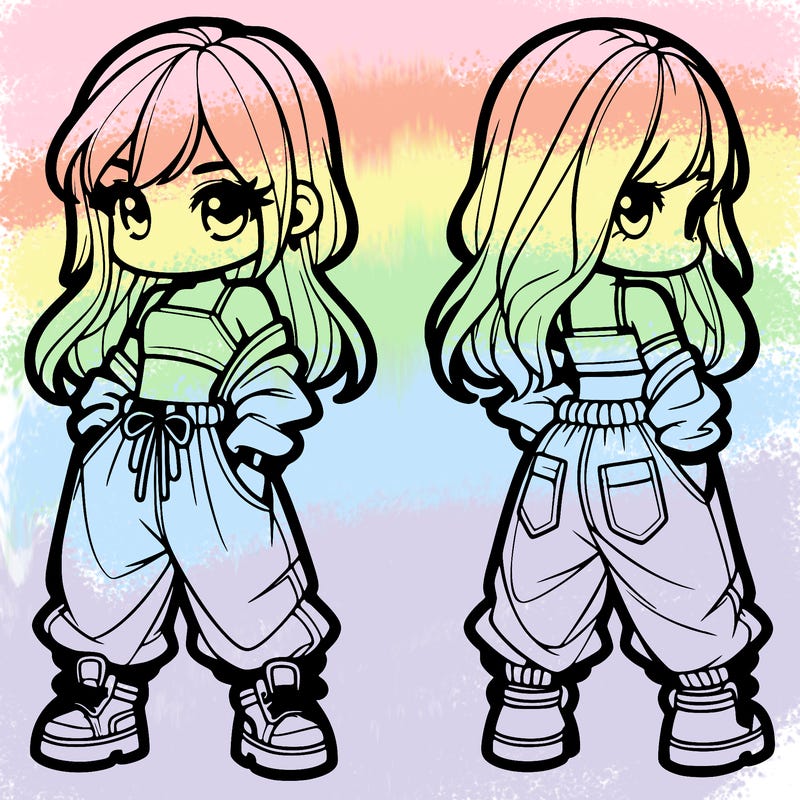 girl in crop top and baggy pants