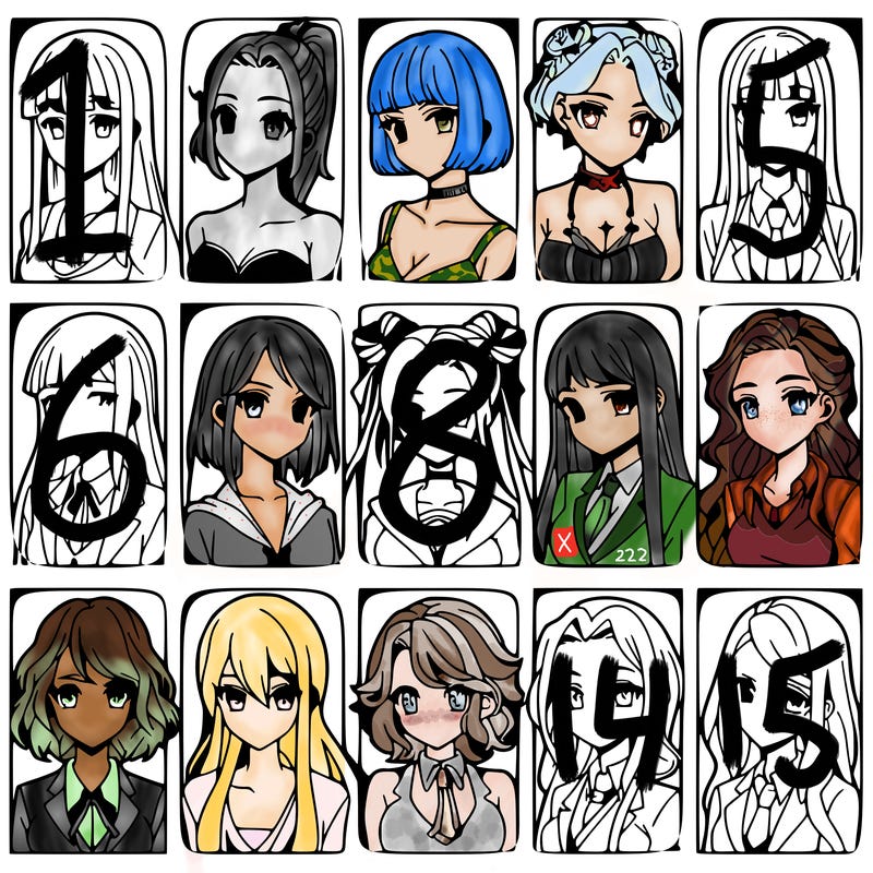 girls that look diffrent anime