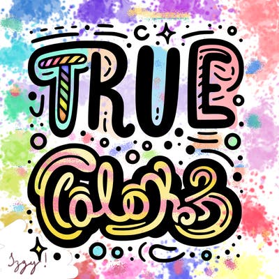 "true colors" written