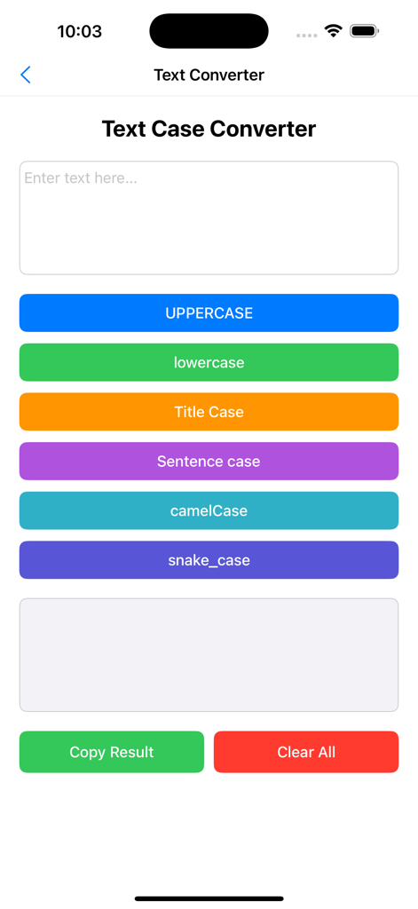 DecTwl - DecTwl mobile app text case converter tool interface