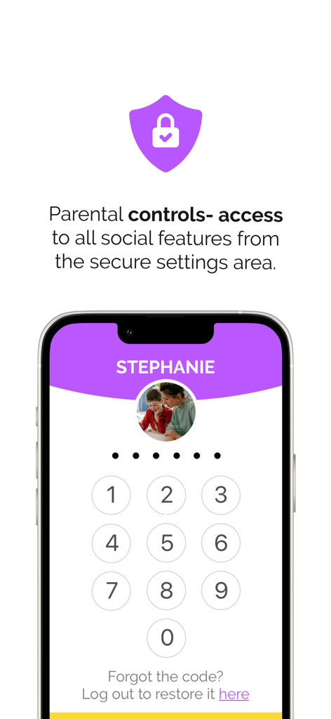 kChat Messenger - chat safely - Passcode screen for accessing parental controls in kChat Messenger