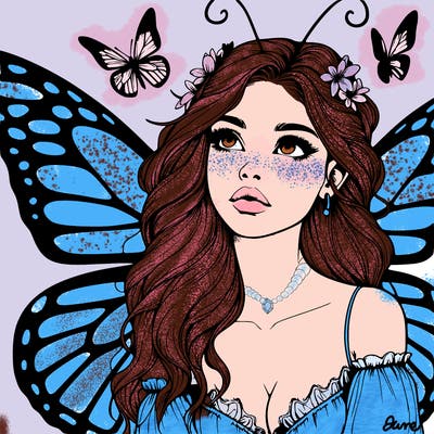 butterfly fairy realistic girl