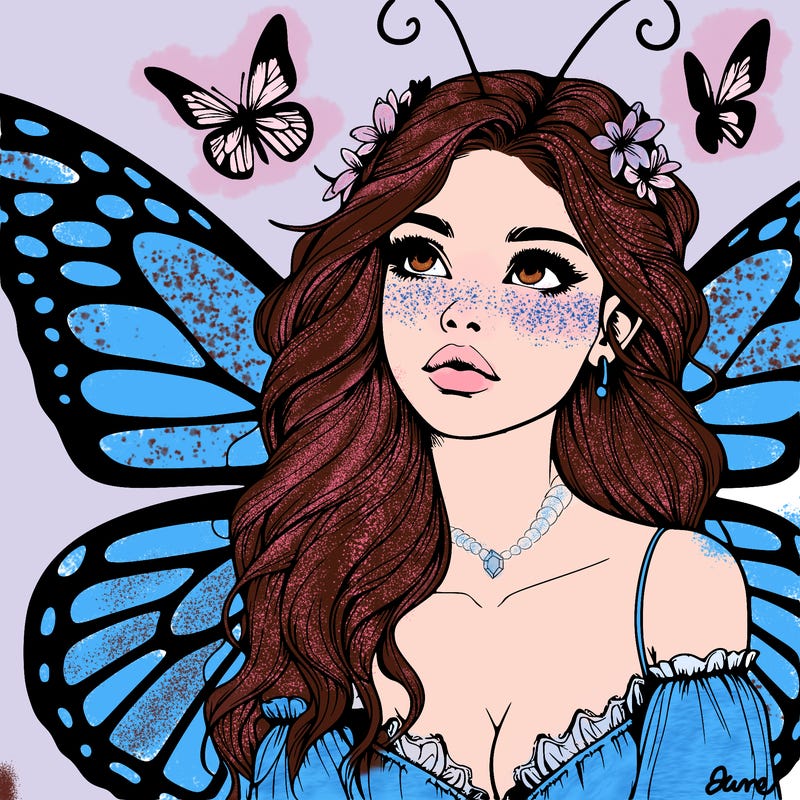 butterfly fairy realistic girl