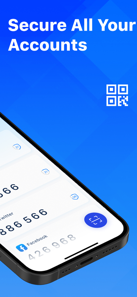 Authenticator アプリインターフェースが、安全なアカウントアクセス用の二要素認証コードを表示しています。