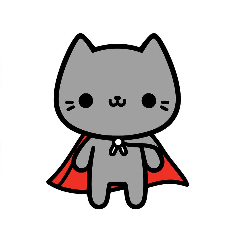 cat with a cape on