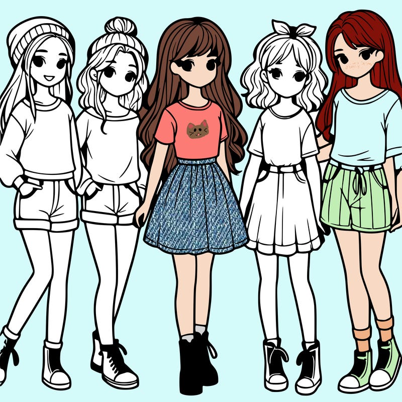 a group of five girls