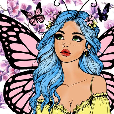 butterfly fairy realistic girl