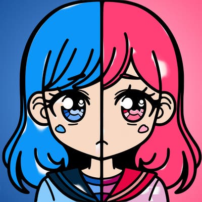 a split of a girl