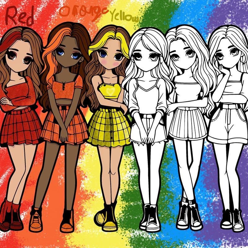 a group of girls realistic