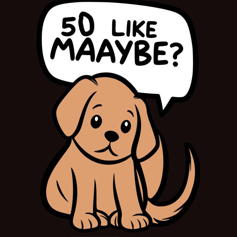 a puppy that says 5 like maybe