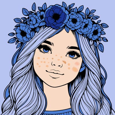 realistic girl with flower crown