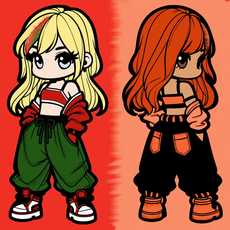 girl in crop top and baggy pants