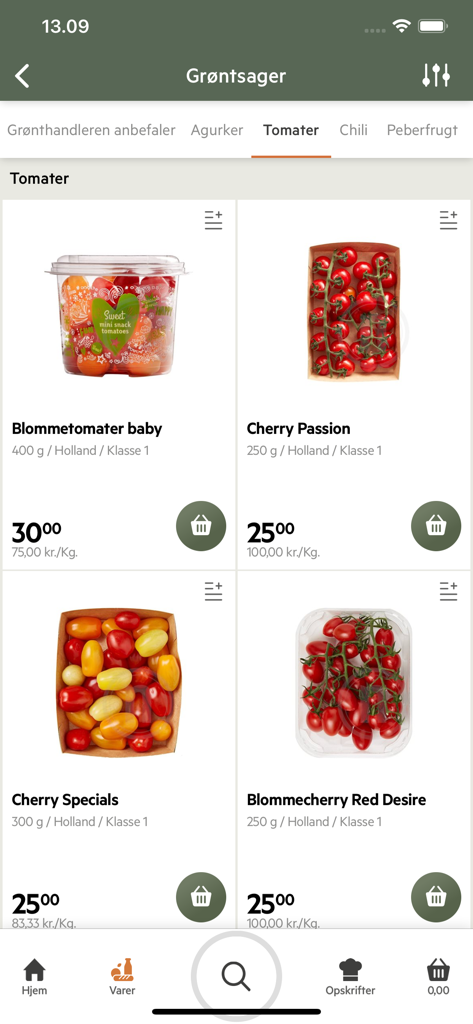 nemlig - A selection of fresh tomatoes on the nemlig online grocery shopping app