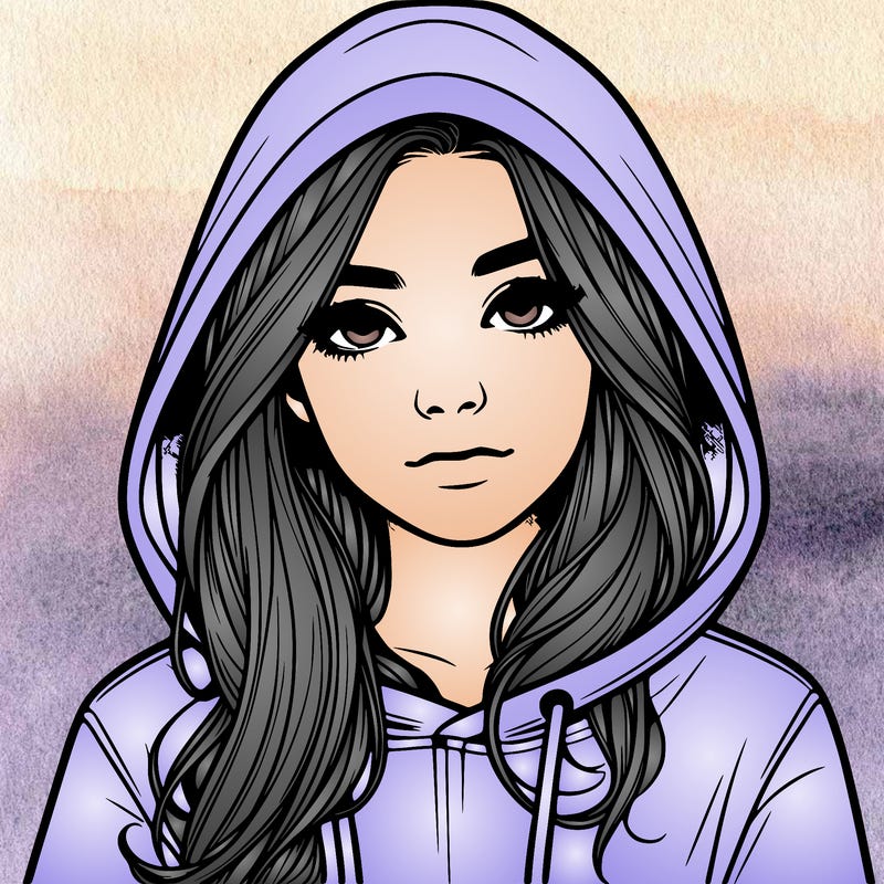 realistic girl with a hoodie