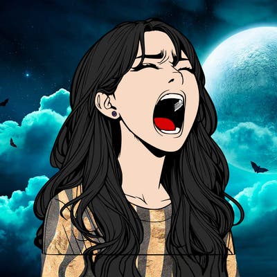 screaming realistic, girl