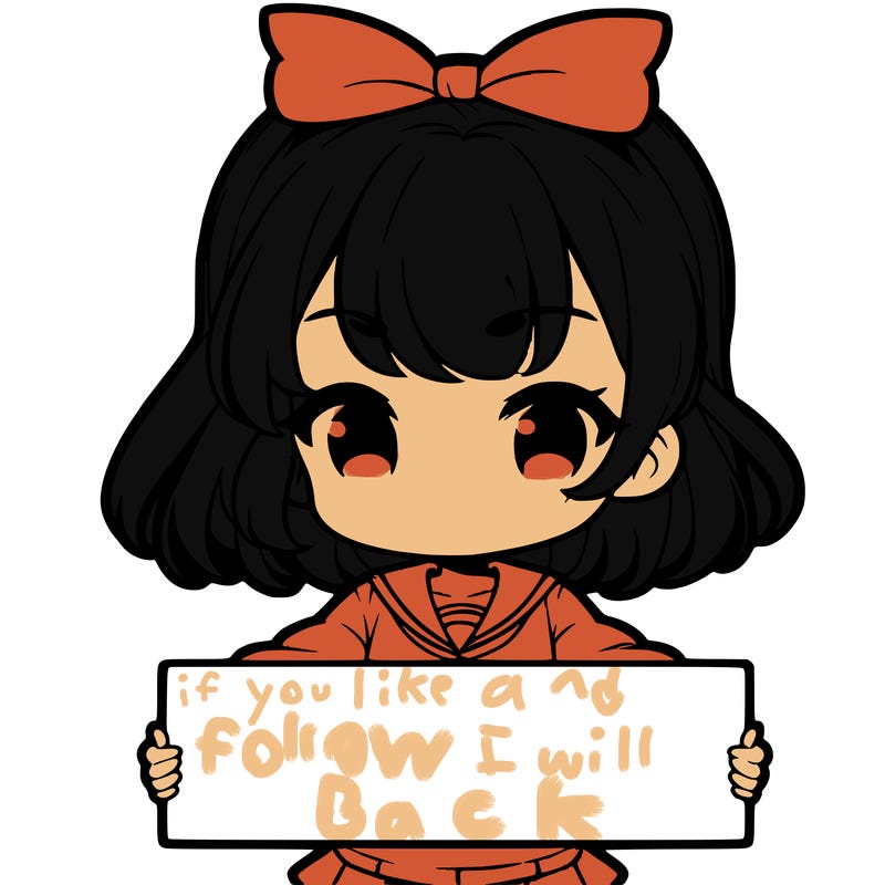cute anime girl holding a sign
