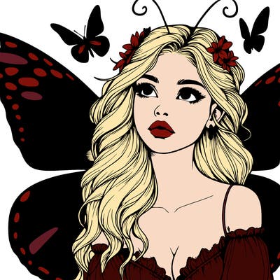 butterfly fairy realistic girl
