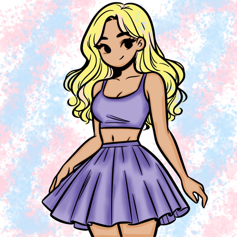 woman in a skirt and crop top