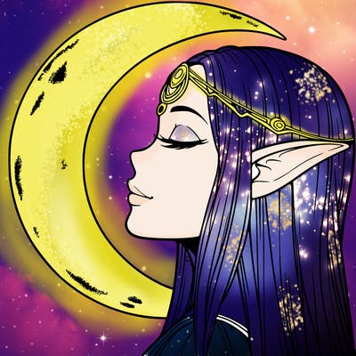 a realistic moon elf