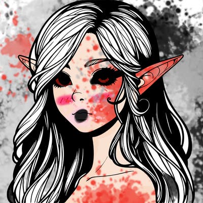 elf girl realistic dark fantasy