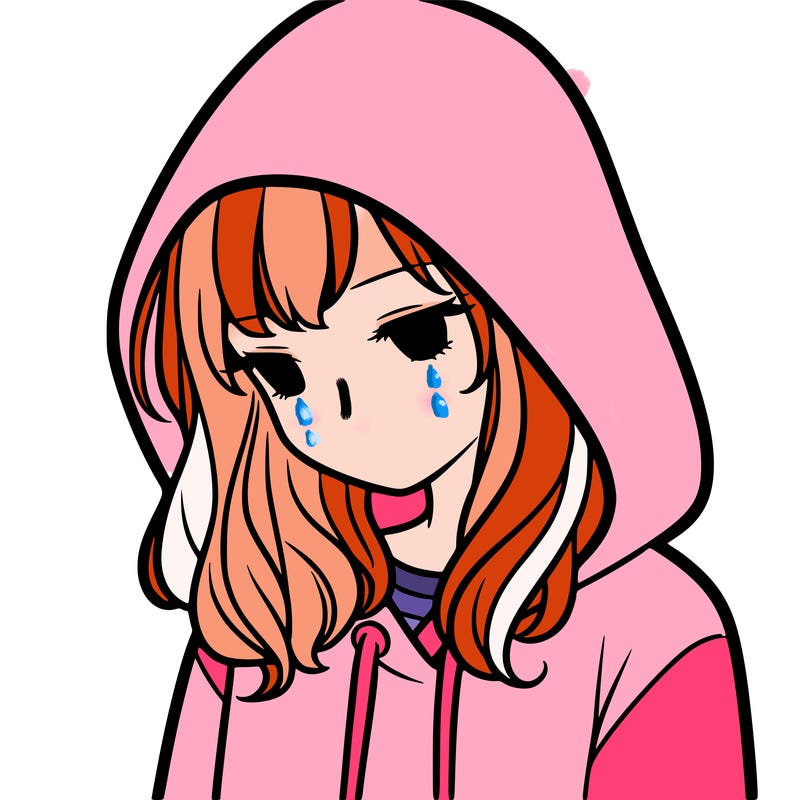 girl with a hoodie with hood over her head