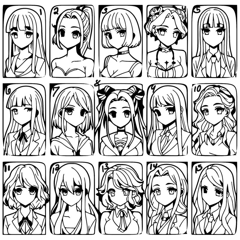 girls that look diffrent anime