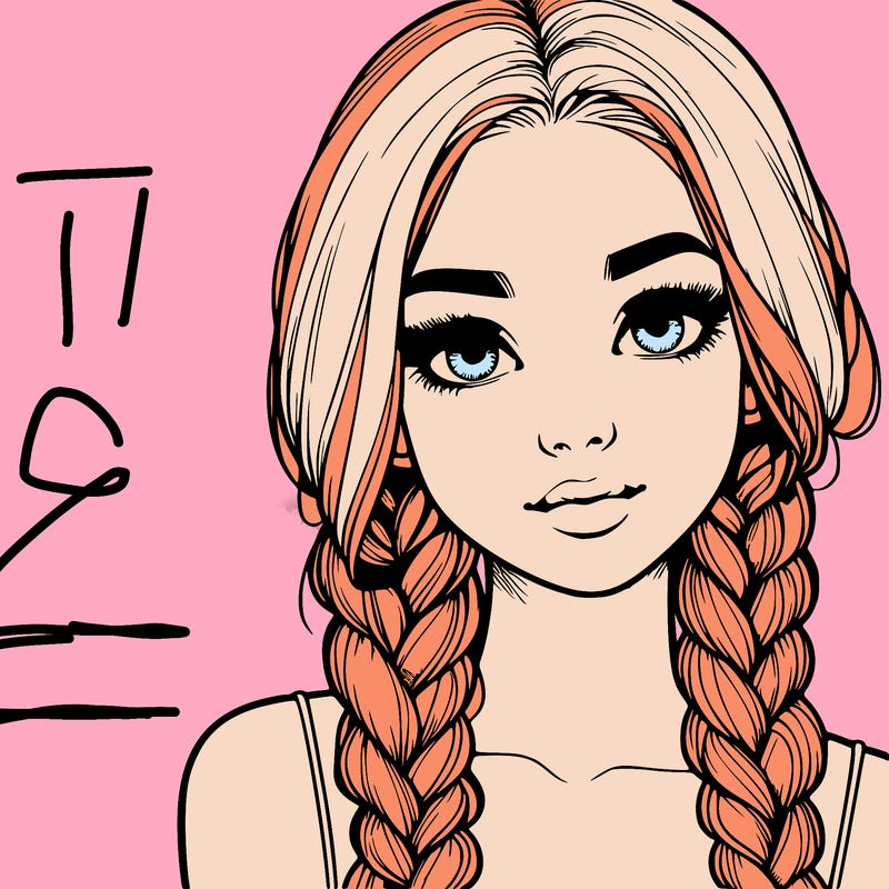 realistic girl with braids