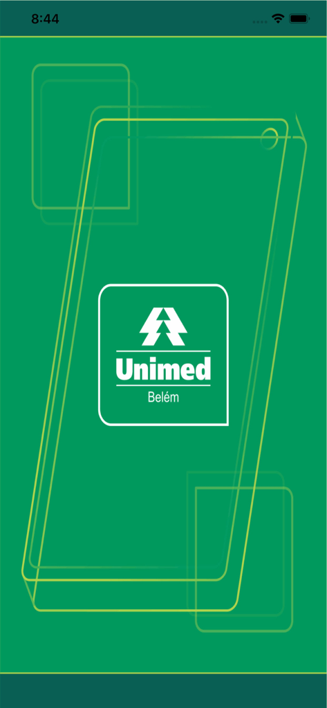 Pantalla de inicio de la aplicación Unimed Belem con el logo.