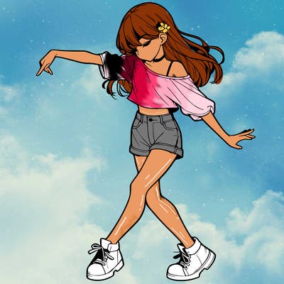 realistic girl danceing