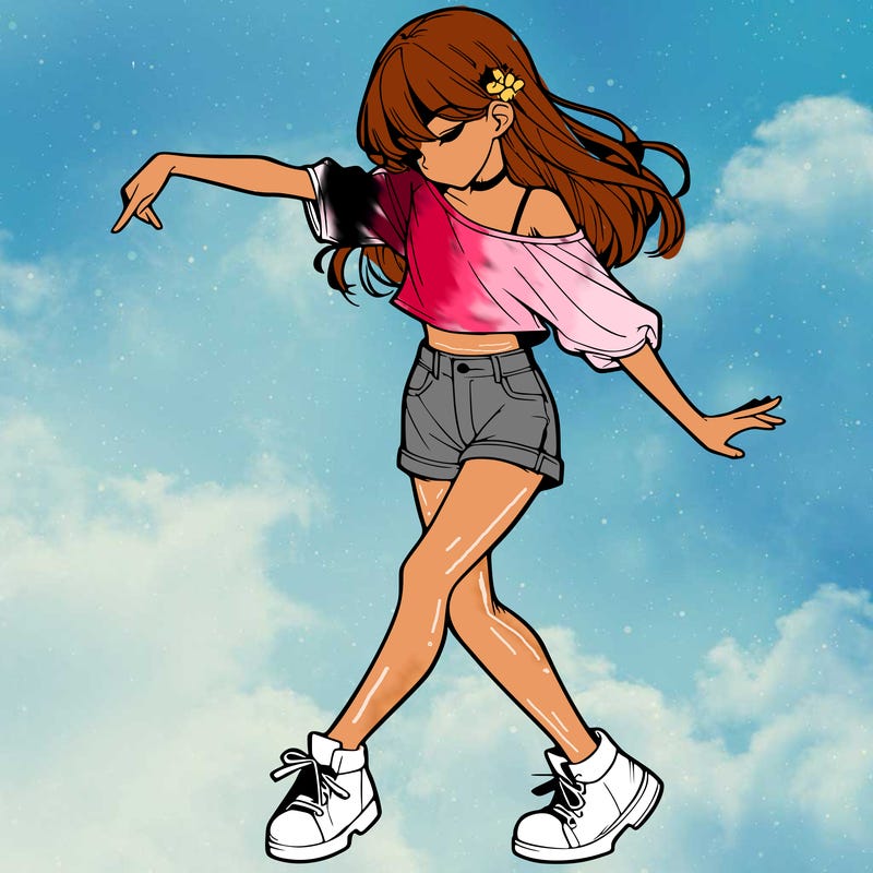 realistic girl danceing