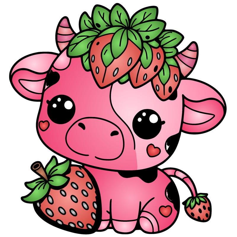 cute strawberry cow